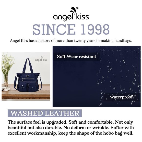 Blue PU Leather Versatile Hobo Bag - Picture 3 of 7